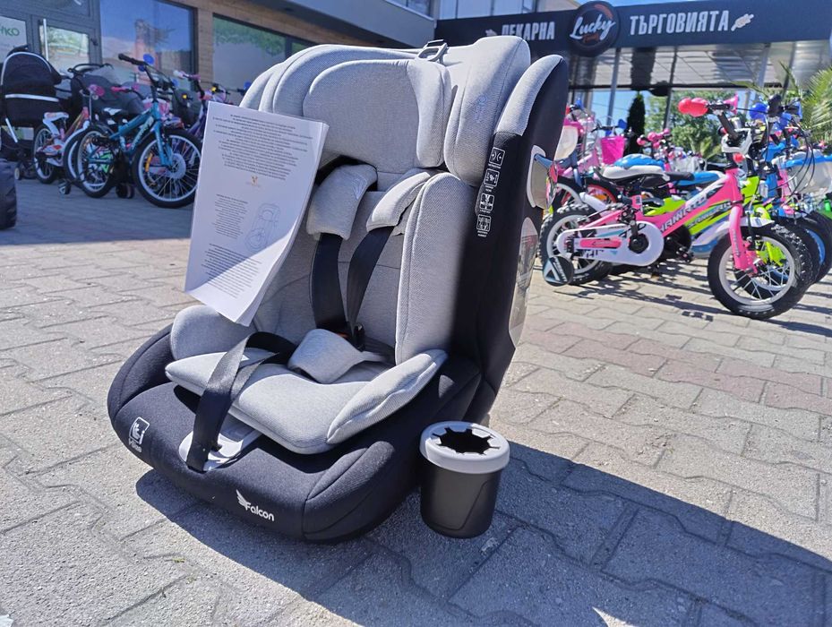 MONI Стол за кола с поставка FALCON 76-150см сив