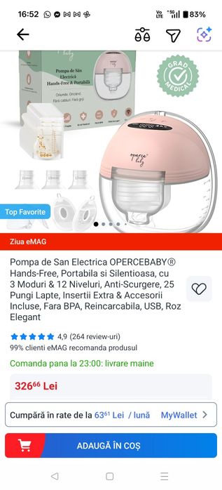 Pompa de san electrica Operce Baby