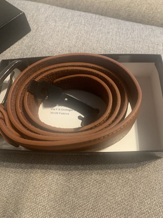 Curea piele barbateasca maro deschis , 120 cm