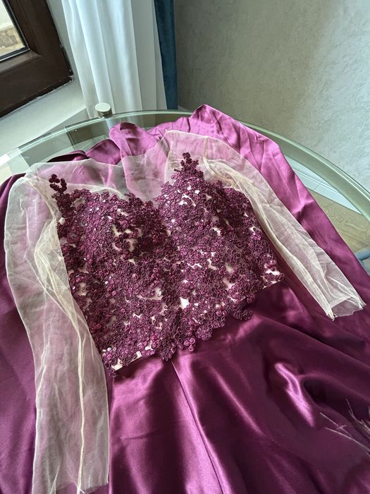 Rochie lungă de ocazie Mirela Diaconu, mărimea S (pe comandă) – Purtată o dată