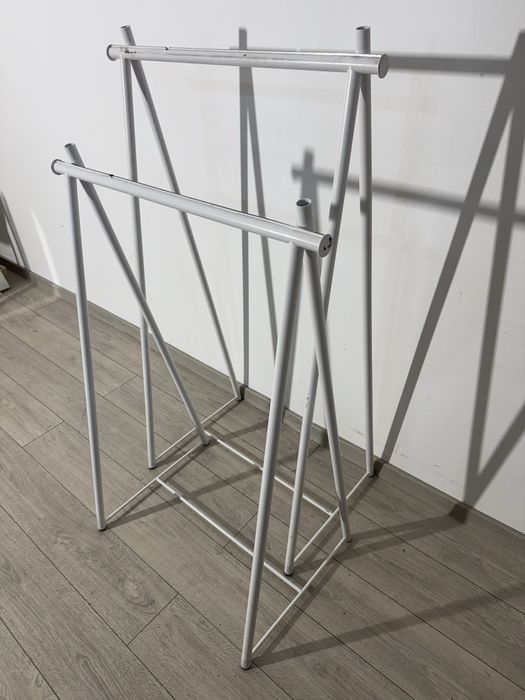 10 Buc. Stender Umerașe; Suport Haine Metalic Alb; Stativ