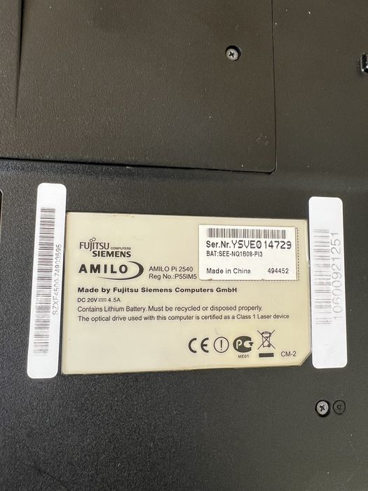 Laptop fujitsu siemens Amilo pi2540.