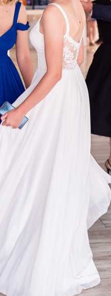 Rochie mireasa, lunga, dantela spate