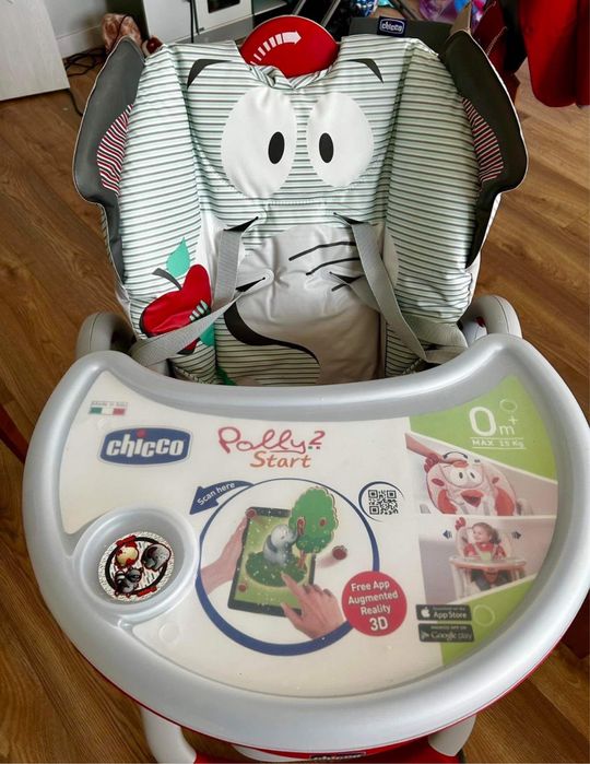 детско столче за хранене Chicco Polly 2 start baby elephant