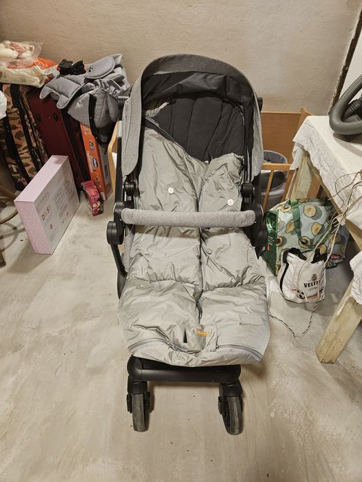 Бебешка количка 3 в 1 Cam Taski сива лятна зимна кош за кола