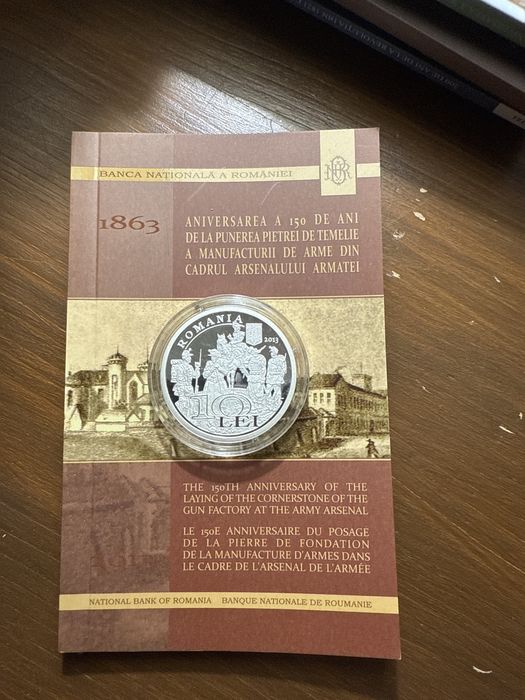 MONEDA BNR Manufactura de Arme 10 lei 2013