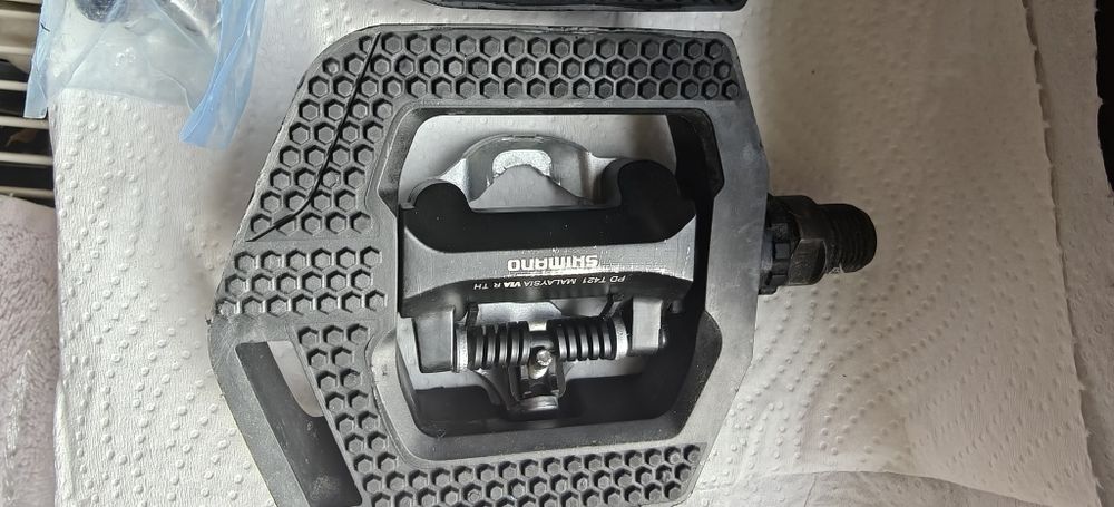 Pedale Shimano SPD SM-SH56 + PD-T421 cu catadioptrii | Stare excelentă