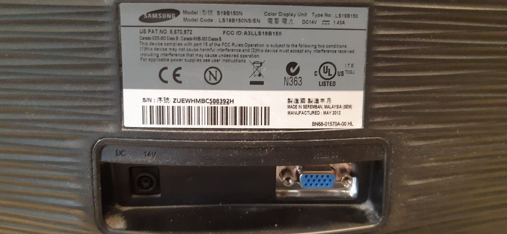 Самсунг монитор 19'' S19B15ON