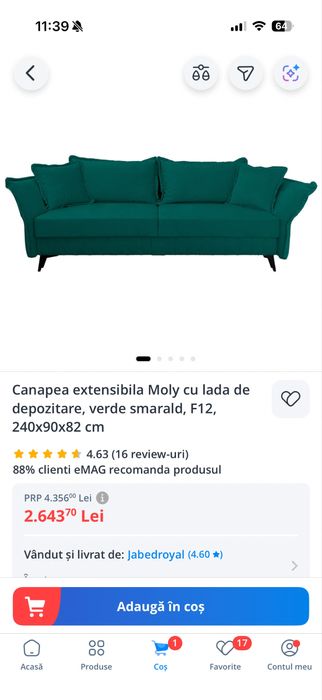 Canapea extensibila 3 locuri