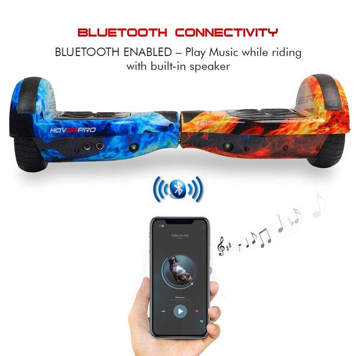 Hoverboard Electric cu Bluetooth si lumini LED. Print craniu