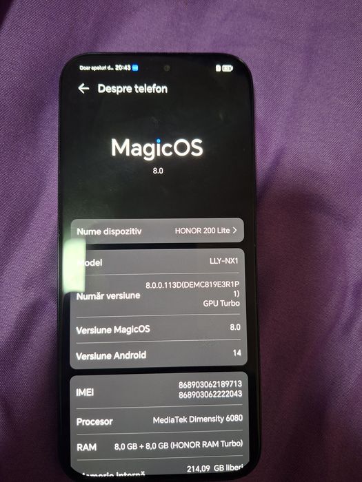 Vand telefon Honor 200 lite