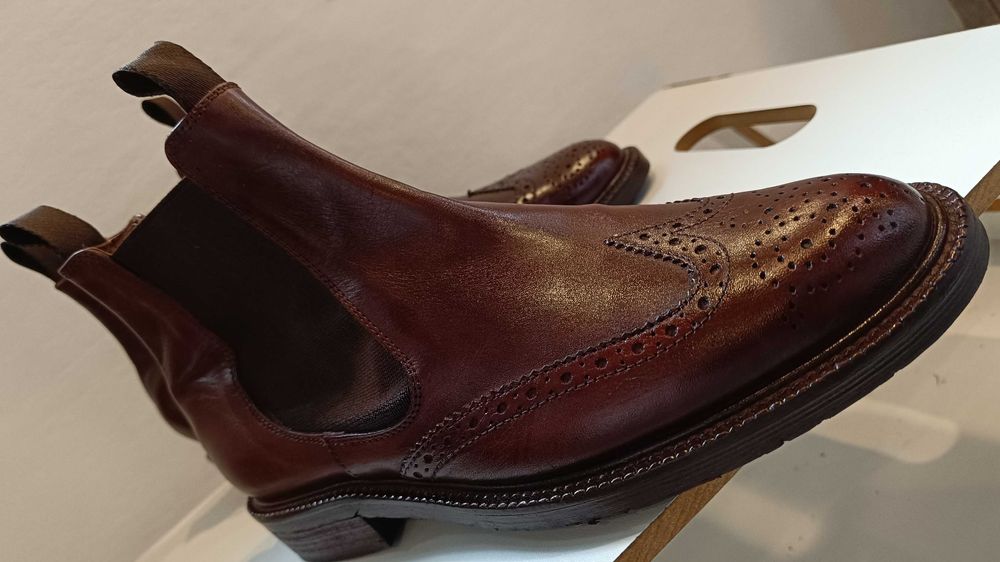 Ghete chelsea brogue 39 39.5 premium FRAU piele naturala premium
