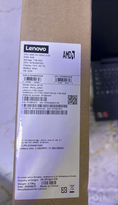 ноутбук Lenovo V155-15AP| для работы и учебы