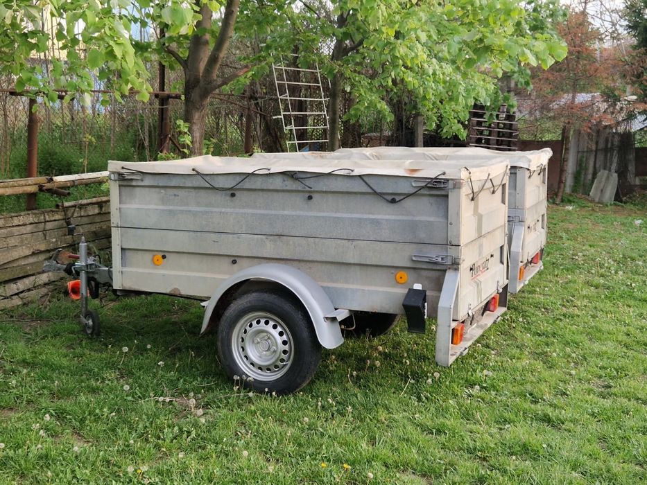 Remorca Pongratz 800kg frână modulara cu înălțătoare prelata 750kg R13