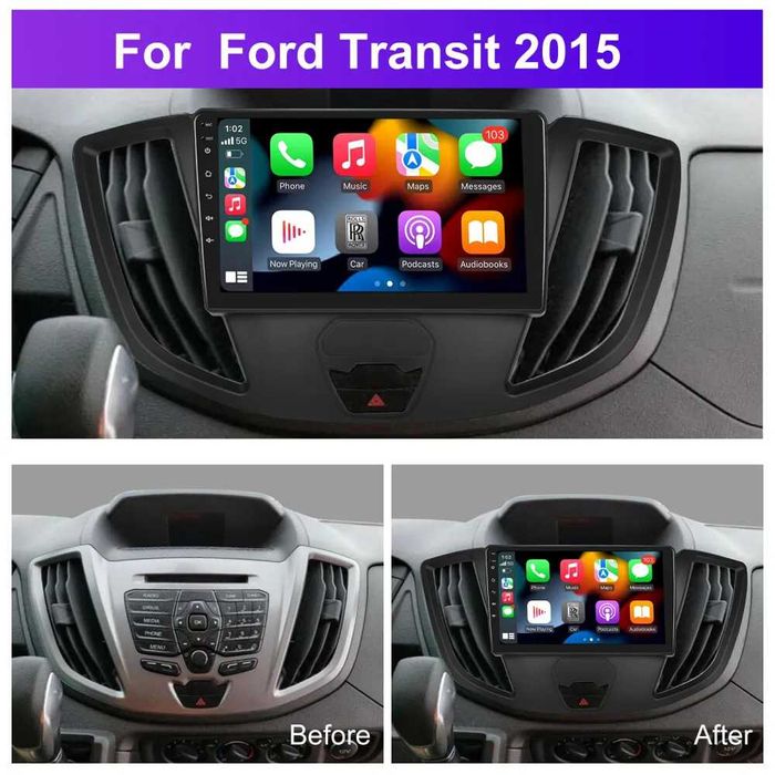 Мултимедия за Ford Transit Двоен дин Android Навигация плеър 2DIN