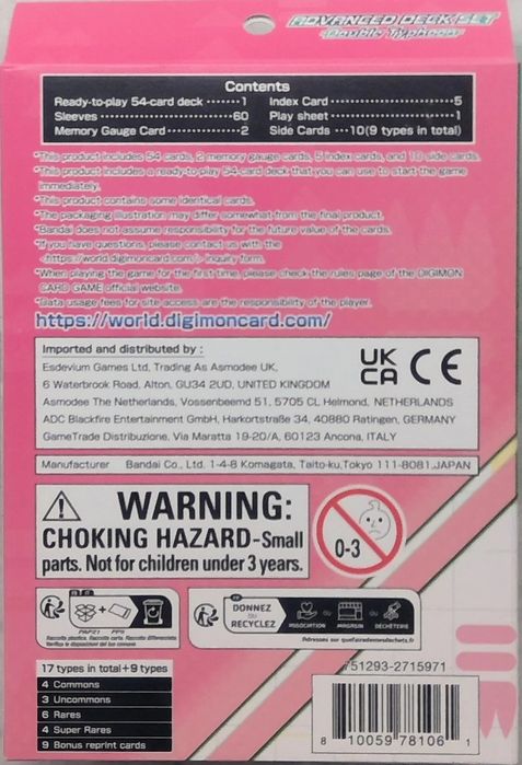 DIGIMON Card Game Advanced Deck Set Double Python