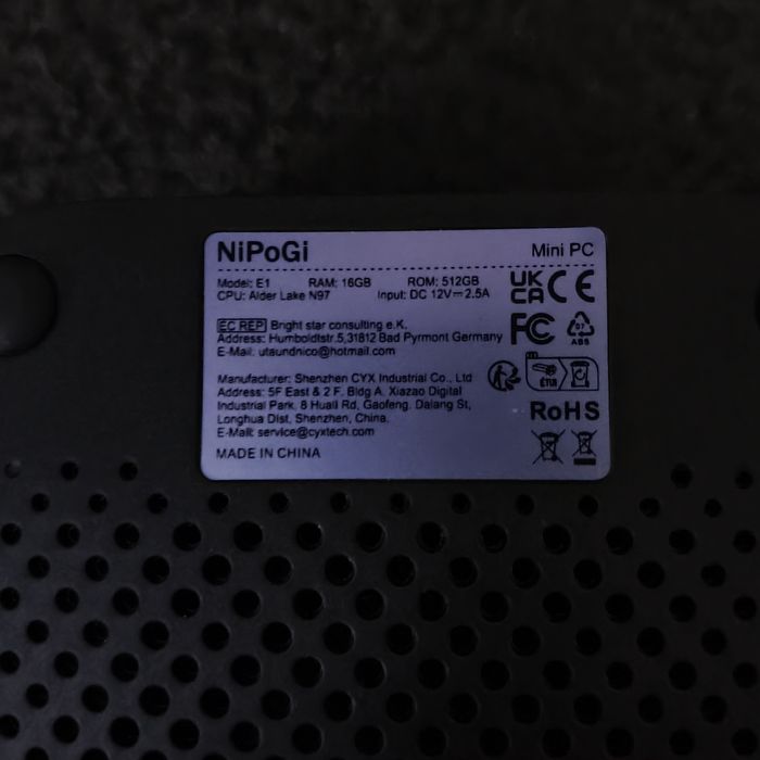 Minic pi nipogi e1 16 gb ram 512 ssd intel n97