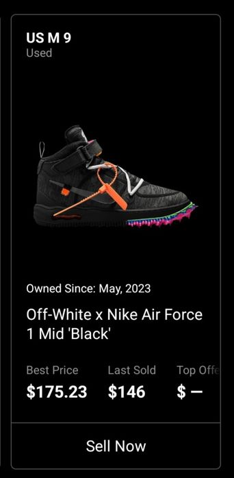 Off-White x Nike Air Force 1 Mid „Black” – 42.5