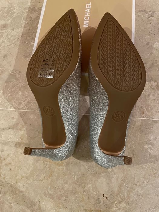 Pantofi cu toc Michael Michael Kors glitter aurii argintii 37.5