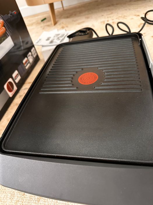 Gratar electric Tefal Plancha Valencia Silvermania CB6718, 1600 W, 2/3 grill, 1/3 plansa