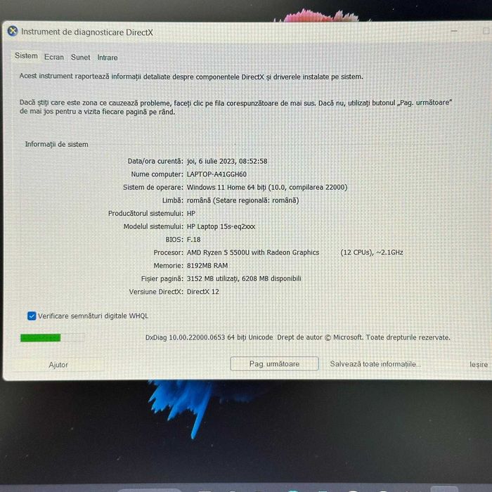 Laptop HP 15S-EQ2056NQ Ryzen 5 5500U, 8gb ram, 500gb SSD Zeus 34315