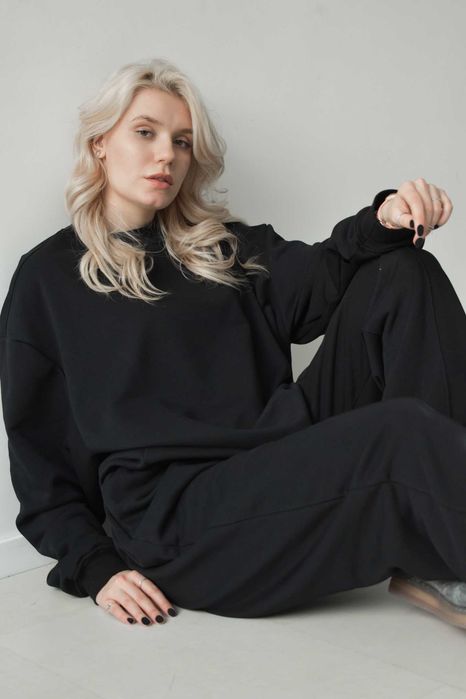 штаны + свитшот черные