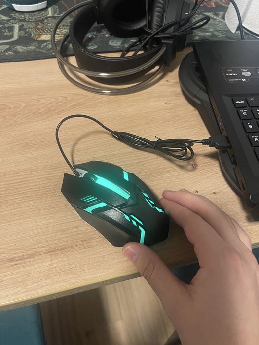 Mouse RBG USB cu fir