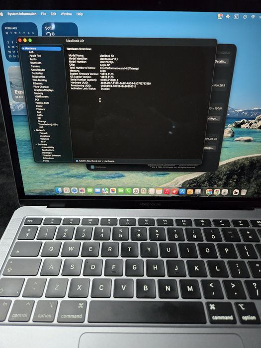 MackBook air  M1  8GB RAM, 512GB SSD