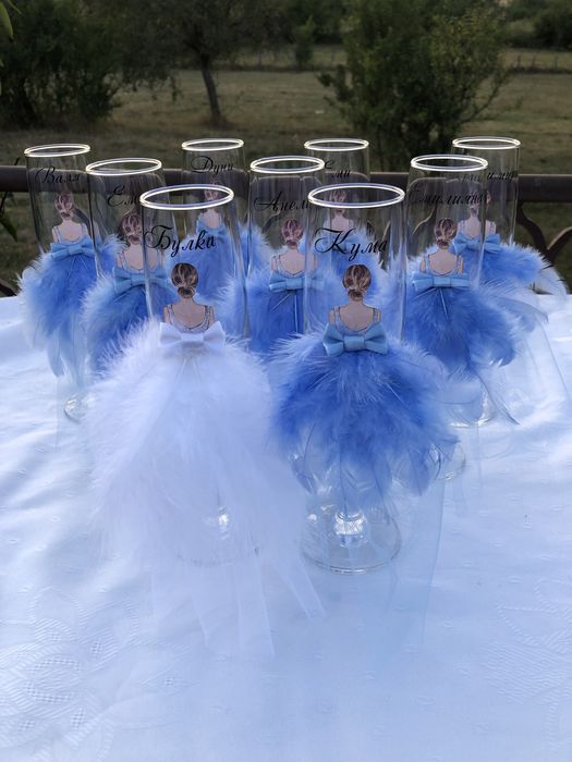 Чаши за моминско парти с пера