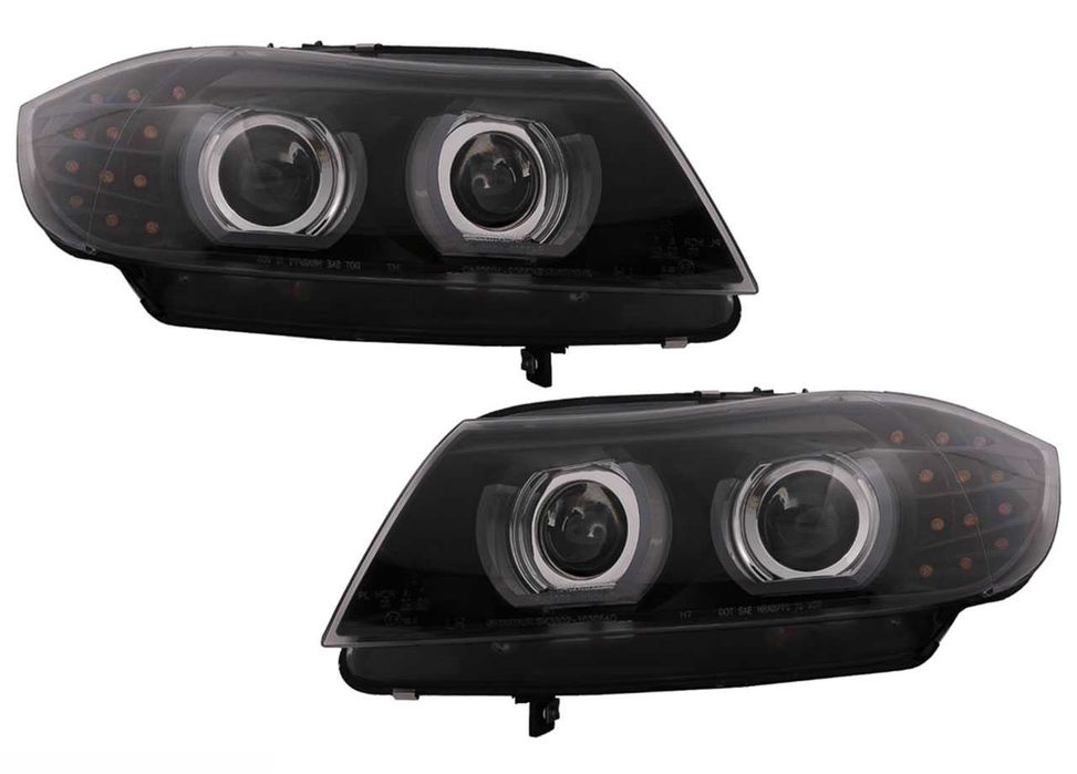 Faruri 3D LED Angel Eyes BMW Seria 3 E90 (08-11) bixenon