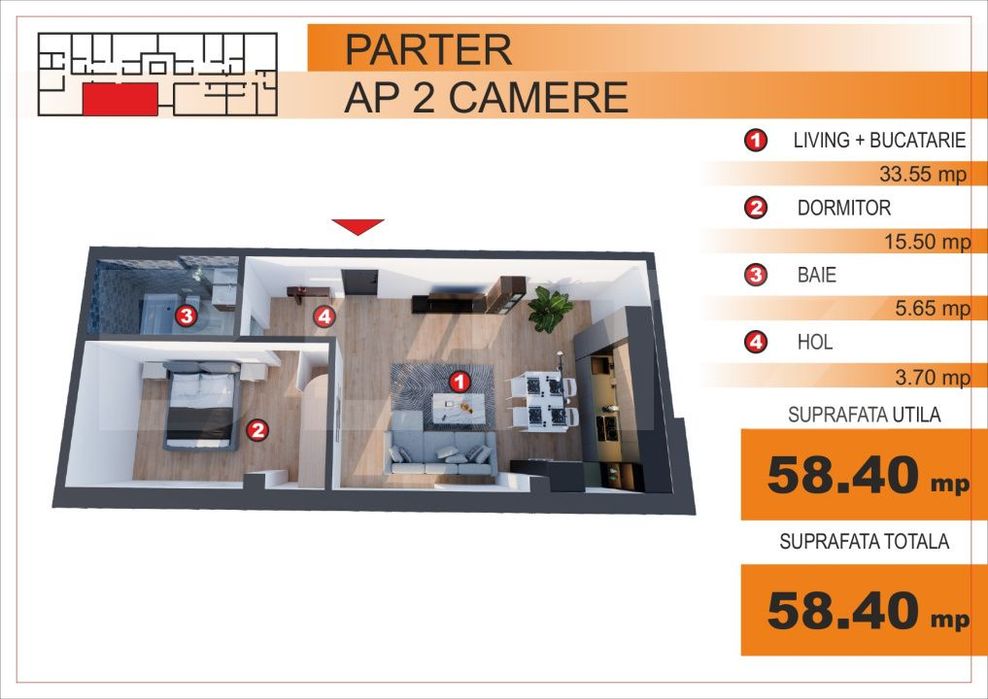 Comision 0%! Apartament 2 camere, EXCLUSIV in Blitz, zona Imparatul Tr