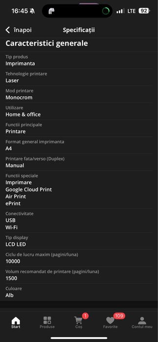 Imprimanta wirelles laser jet