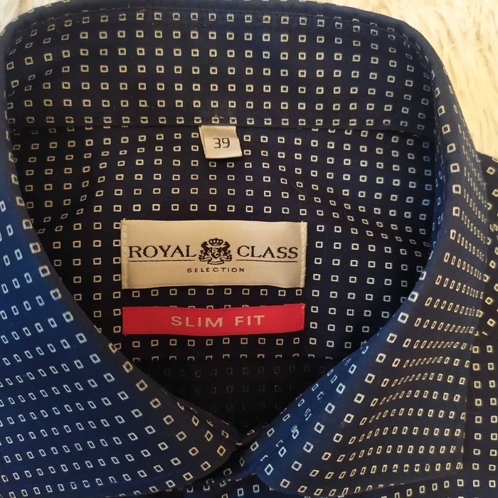 Рубашка мужская синяя ROYAL CLASS М967