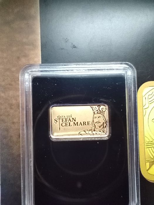 Medalion aur miniatura Stefan Cel Mare -aur pur