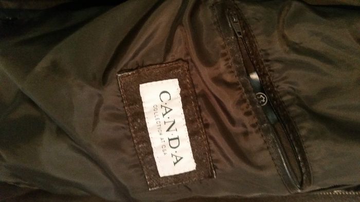 jacheta geaca piele maro C&A cu mesada super