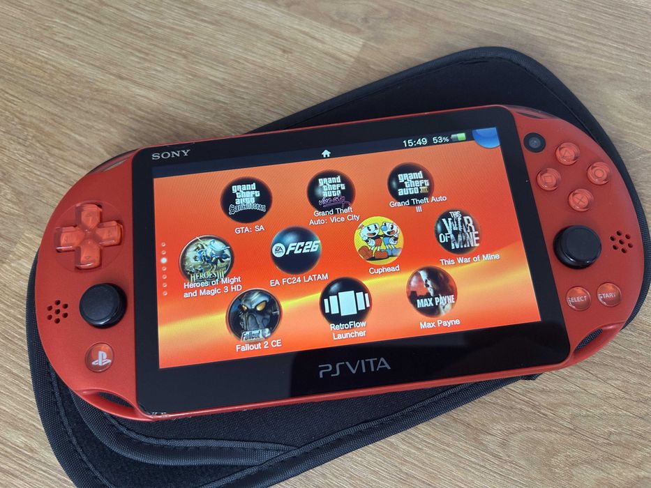 PS Vita Slim Metallic Red modată — culoare rara Japonia, 128GB