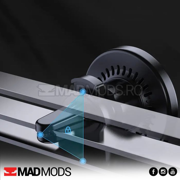 Suport auto MagSafe, Incarcare wireless 15W Magnetic, Grila ventilatie
