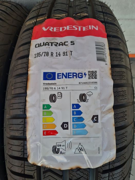 Нови всесезонни гуми 2 броя VREDESTEIN Quatrac5 195 70 R14