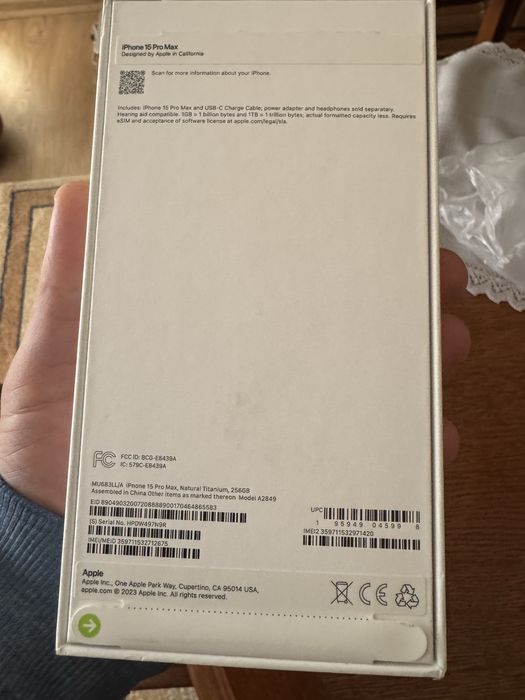 Apple Iphone 15 Pro Max silver 128GB