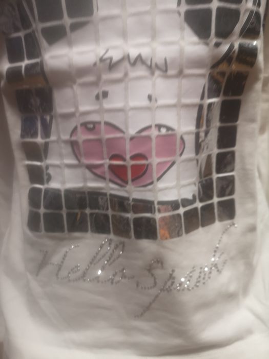 Bluza alba dama cu insertii argintii