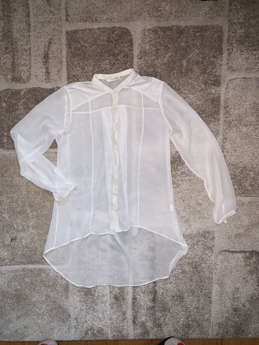 Прозрачна дамска риза бяла