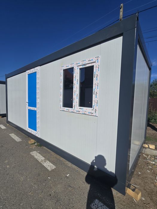 Vand container modular cu grup sanitar cadite de dus,wc,chiuvetă,boiler,organizare de santier