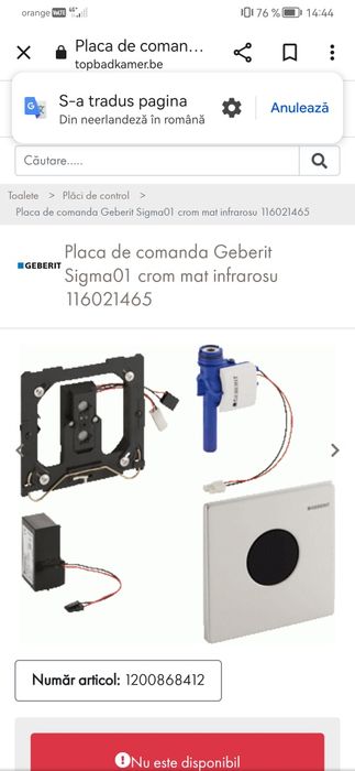 Geberit panou de control fotocelule pisoar