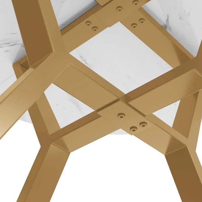 NOU Masă rotundă, alb marmoroptik