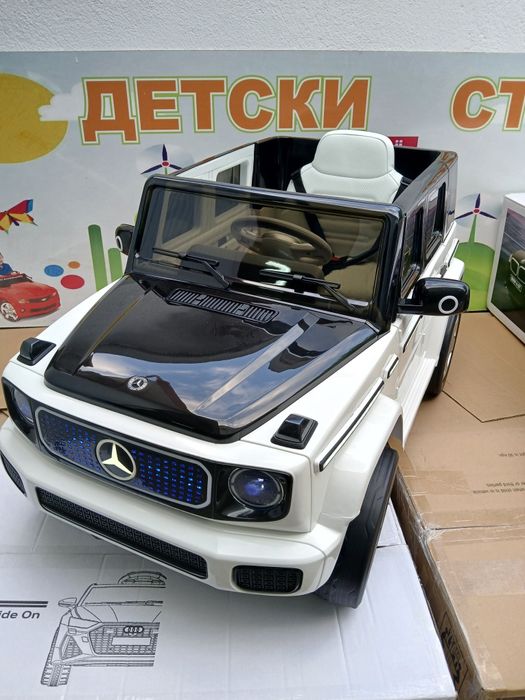 Промоция!!Чисто нови!Акумулаторен джип Mercedes EQG 12v меки гуми