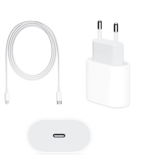 Iphone 14/15/16/PRO/MAX/PLUS Incarcator Priza Fast 20W + Cablu 1M Alb