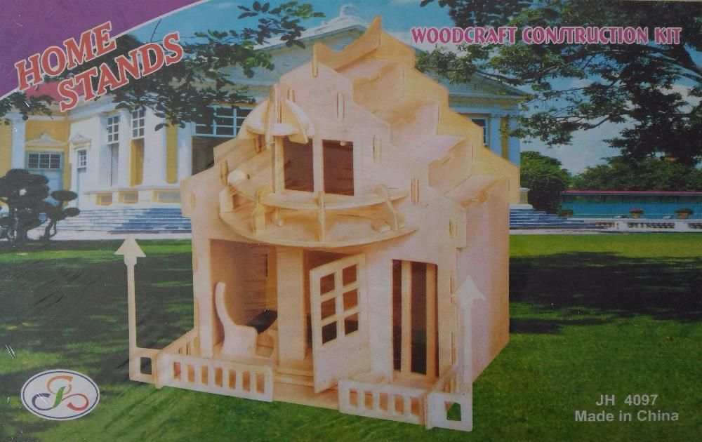 Puzzle 3D Casa din placaj de lemn moderna