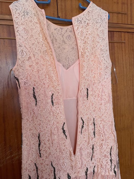 Rochie lunga eleganta roz pudrat