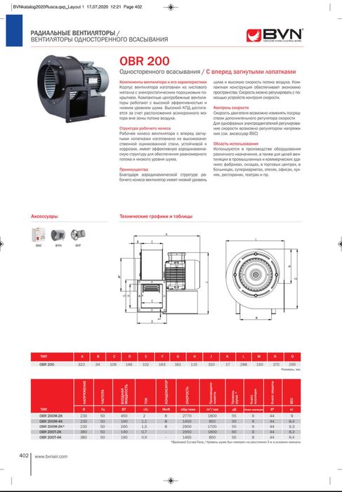 Центробежный вентилятор Bahcivan OBR OBR 200 M-2K