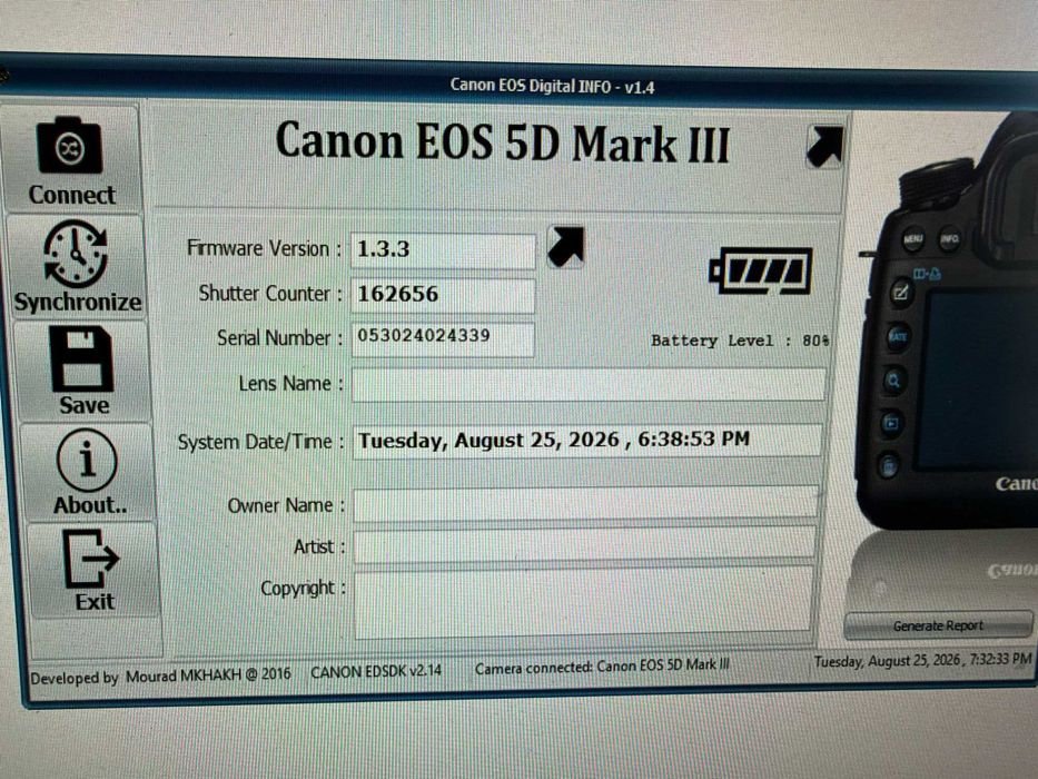 Canon 5D Mark III 22 мегапиксела фулфрейм, отлично работещ